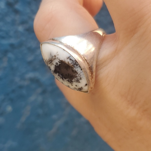New Men's Dendritic Opal 925 Silver Ring. - Picture 7 of 10